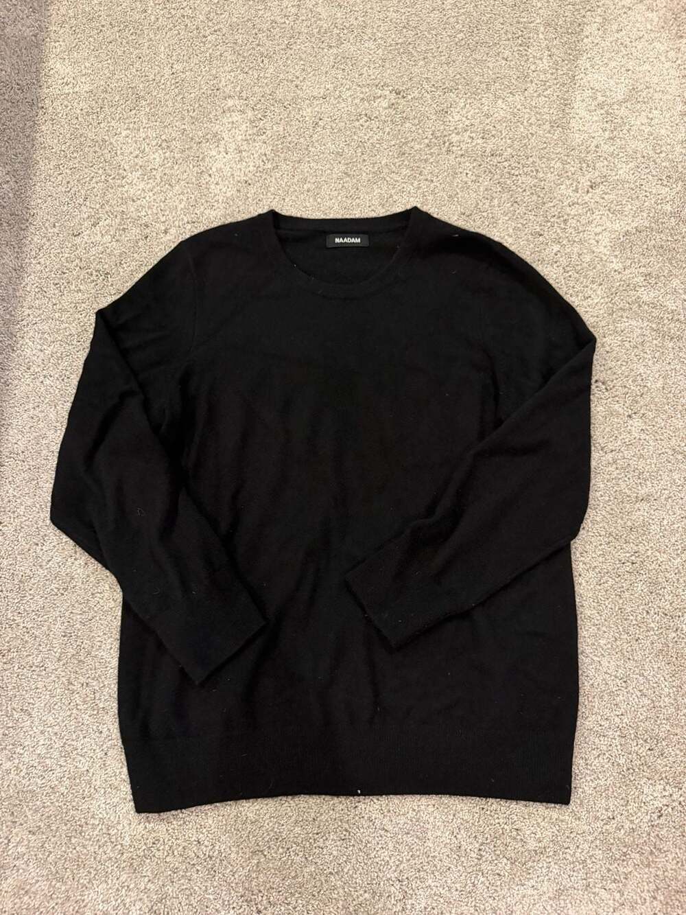 NAADAM 100% Cashmere Black Crewneck Sweater Size XL